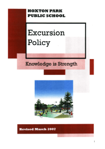 Excursion Policy - Hoxton Park Public School