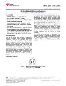 LM199/LM299/LM399 Precision Reference