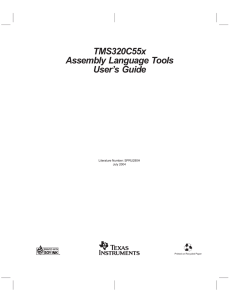 TMS320C55x Assembly Language Tools User`s Guide (Rev