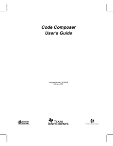 Code Composer User`s Guide