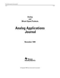 Analog and Mixed-Signal Products Analog Applications Journal