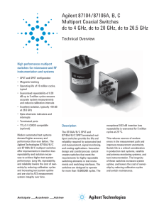 Agilent 87104/87106A, B, C Multiport Coaxial Switches dc to 4 GHz