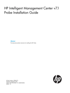 HP Intelligent Management Center v7.1 Probe Installation Guide