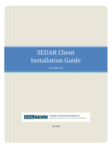 SEDAR Installation Guide