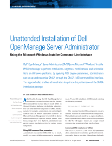 Unattended Installation of Dell OpenManage Server Administrator