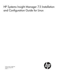 HP Systems Insight Manager 7.5 Installation and Configuration