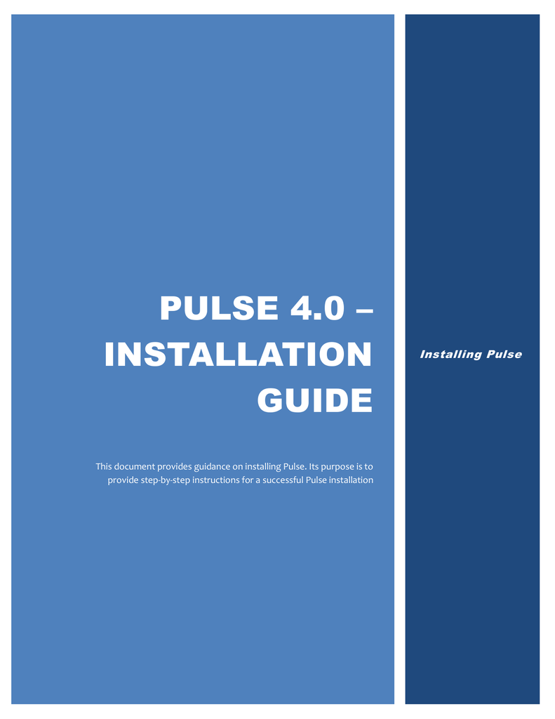 Pulse 4 0 Installation Guide