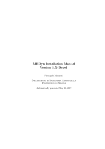 MBDyn Installation Manual Version 1.X-Devel