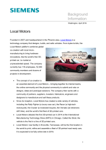 Background Information: Local Motors