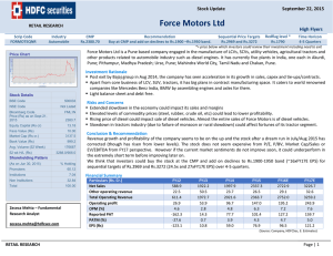 Force Motors Ltd - HDFC Securities