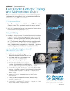 Duct Smoke Detector Testing and Maintenance