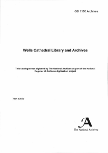 Wells Cathedral Library and Archives - Discovery