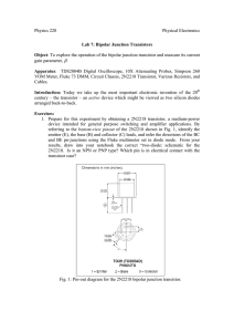 Physics 220 Physical Electronics Lab 7: Bipolar Junction Transistors