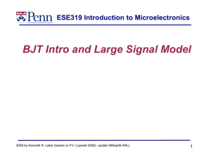 BJT Intro and Large Signal Model