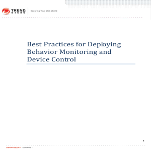 Best Practices for Deploying Behavior Monitoring and