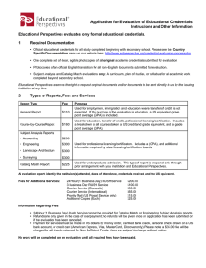 Application for Evaluation of Educational Credentials