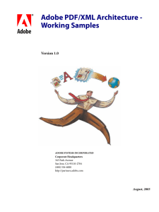 Adobe PDF/XML Architecture - Working Samples