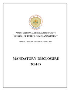 Mandatory Disclosure - School of Petroleum Management