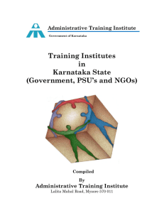 Training Institutes In Karnataka State