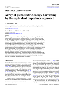 Array of piezoelectric energy harvesting by the equivalent