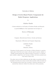 Design of Active-Based Passive Components for Radio