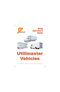 Utilimaster Vehicles Body Operator`s Guide
