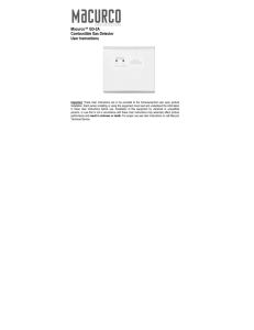 Macurco&trade; GD-2A Combustible Gas Detector User Instructions