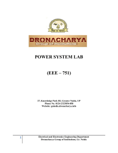 power system lab (eee – 751) - Dronacharya Group of Institutions