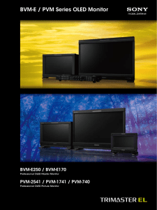 BVM-E / PVM Series OLED Monitor