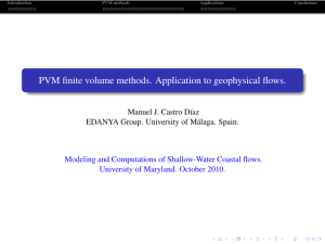 PVM finite volume methods. Application to geophysical flows.