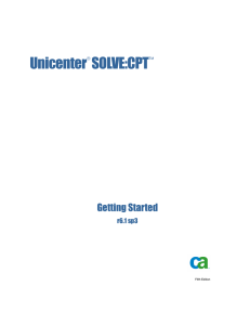 Unicenter SOLVE:CPT Getting Started