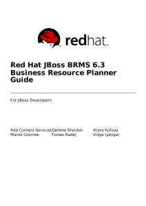Red Hat JBoss BRMS 6.3 Business Resource Planner Guide