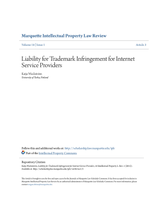 Liability for Trademark Infringement for Internet Service Providers