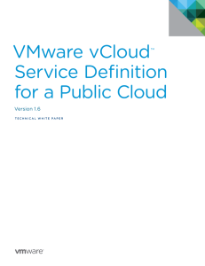 VMware vCloud™ Service Definition for a Public Cloud