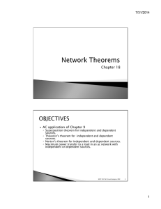 Ch. 18 Network Theorems