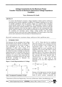 Voltage Constraints for the Maximum Power Transfer Theorem