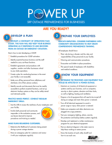 business outage planning checklist