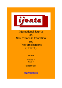 the complete - International Journal on New Trends in Education