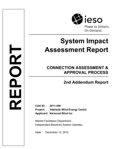 System Impact Assessment Report - Independent Electricity System