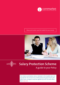 Salary Protection Scheme - Cornmarket Financial Services Ltd.