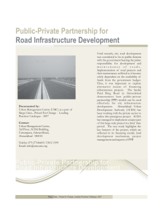 Public-Private Partnership for Road Infrastructure
