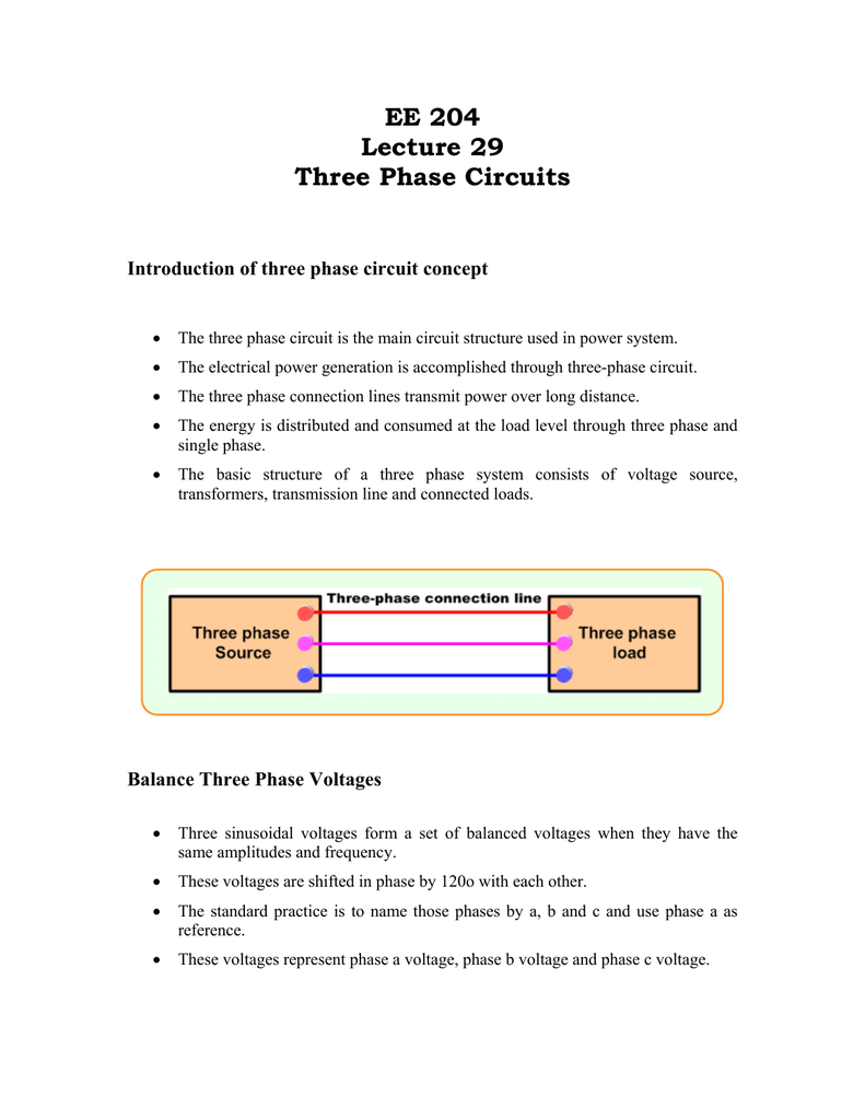 Circuits three phase Three