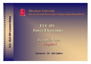 HU ELE 454 Lecture Notes HU ELE 454 Lecture Notes HU ELE 454