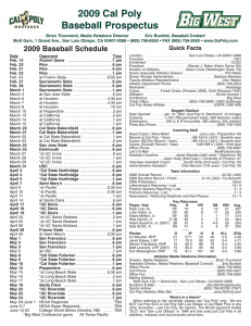 2009 Cal Poly Baseball Prospectus