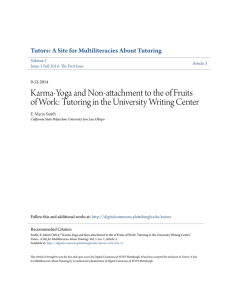 Karma-Yoga and Non-attachment to the of Fruits of Work: Tutoring in