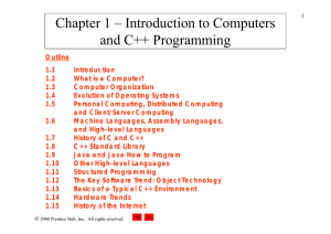 Chapter 1 – Introduction to Computers and C++ Programming