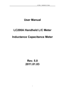 User Manual LC200A Handheld L/C Meter Inductance Capacitance