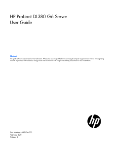HP ProLiant DL380 G6 Server User Guide