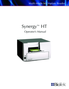 BioTek Synergy HT Operator`s Manual