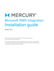 Microsoft RMS Integration Installation guide